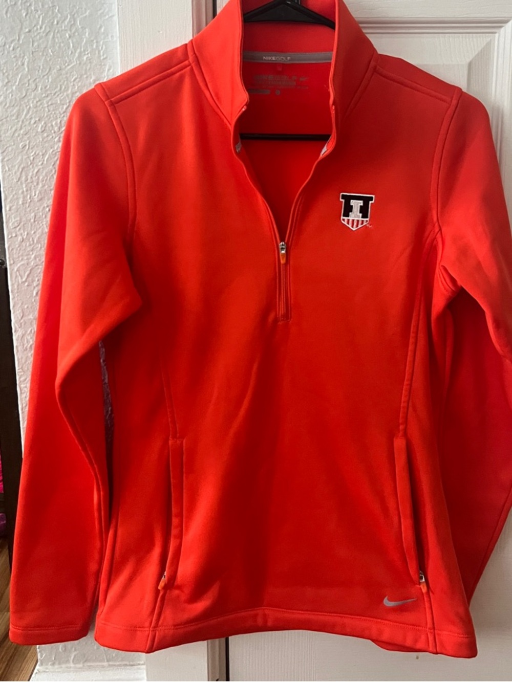 Nike Women’s Orange Illini Quarter-Zip or Pullover with School Crest